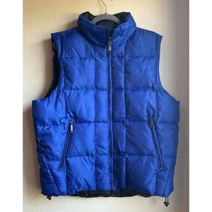 Silver Rider Men's down filled Heavy Duty Reversible Blue/Black Puffer Vest Larg